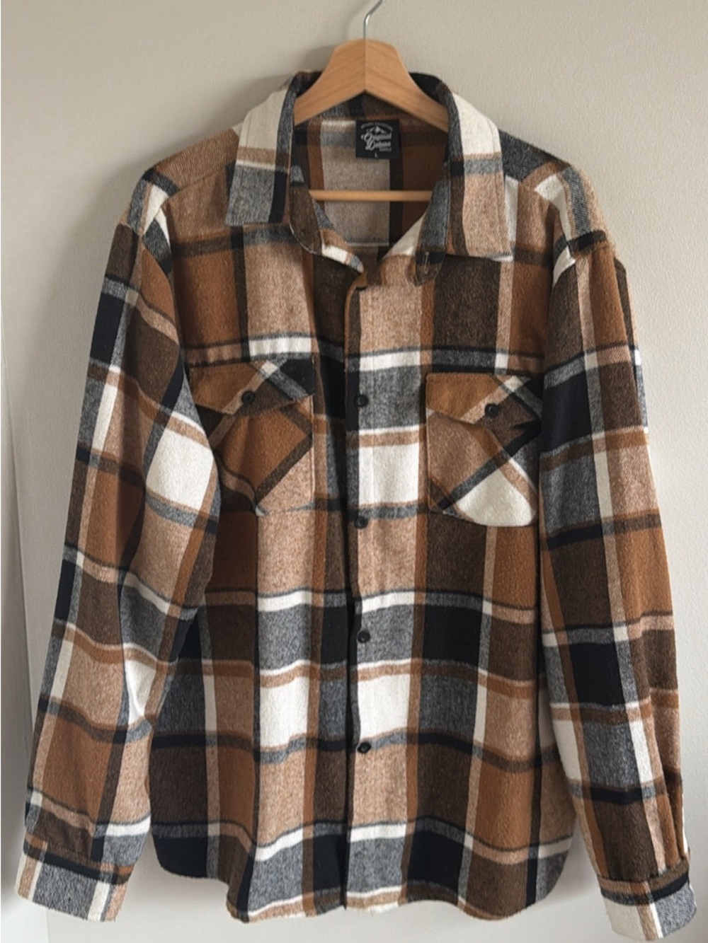 Original Deluxe Plaid Flannel Shirt Jacket - Brown/Black/White